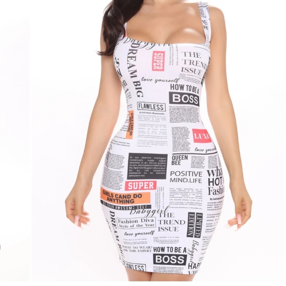 NWT Newspaper Mini Dress